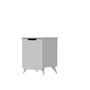 Hanah Home Mesilla de Noche Moderna y Novedosa, Diseño Elegante en Color Blanco, 49x60x39cm